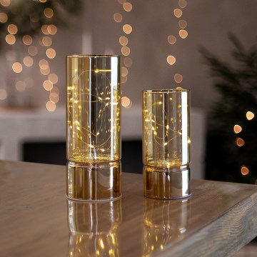 Set van 2 LED-kerstlampjes 20xLED+10xLED/2xAA+3xAA warm wit