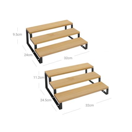 Set van 2 MARGE kruidenrekken, zwart/bruin