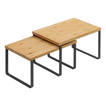 Set van 2 opbergplanken MARGE, zwart/bruin