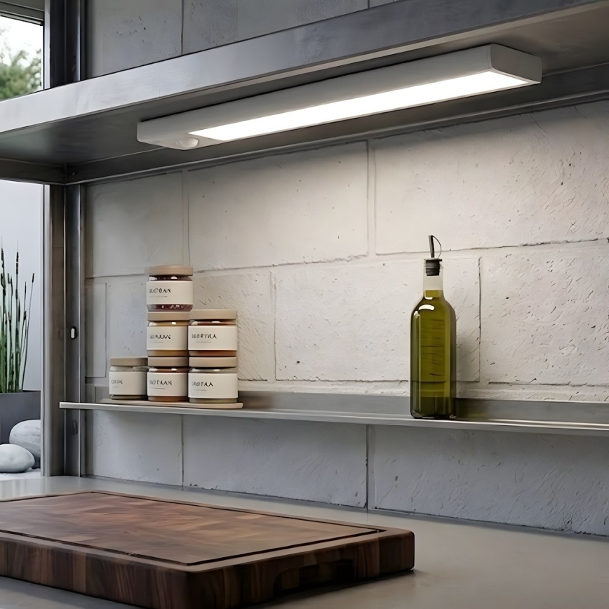 Set van 2 oplaadbare LED-meubelverlichting met bewegings- en schemersensor VIRO LED/1,2W/3,7V 800 mAh 3000/4000/6500K 30 cm wit