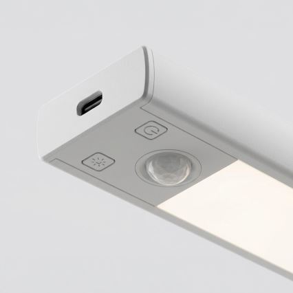 Set van 2 oplaadbare LED-meubelverlichting met bewegings- en schemersensor VIRO LED/1,2W/3,7V 800 mAh 3000/4000/6500K 30 cm wit