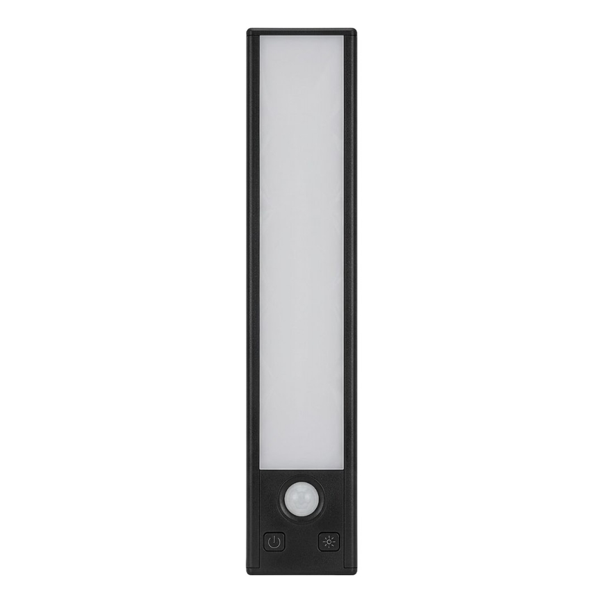 Set van 2 oplaadbare LED-meubelverlichtingen met bewegings- en schemersensor VIRO LED/1,2W/3,7V 800 mAh 3000/4000/6500K 30 cm zwart