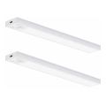 Set van 2 oplaadbare LED-meubelverlichtingen met bewegings- en schemersensor VIRO LED/1,2W/3,7V 800 mAh 3000/4000/6500K 30 cm wit