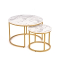 Set van 2 PACILA salontafels, marmerdecor/goud
