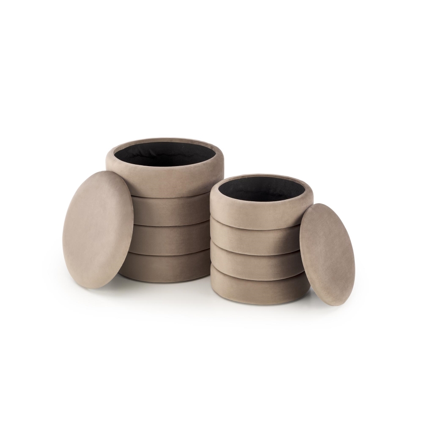 Set van 2 PAX-poefs Ø 33/40 cm taupe