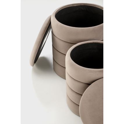Set van 2 PAX-poefs Ø 33/40 cm taupe