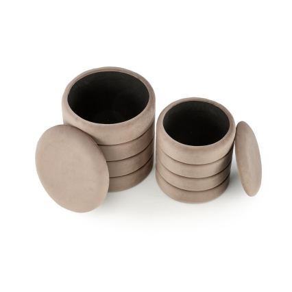 Set van 2 PAX-poefs Ø 33/40 cm taupe