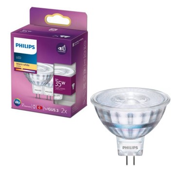 Set van 2 Philips LED-lampen GU5,3/MR16/5W/12V 2700K