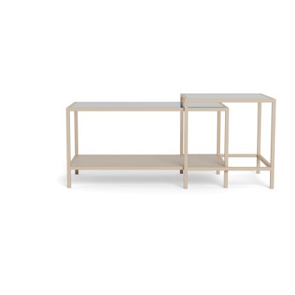 Set van 2 salontafels SARON 90x50 cm grijs/helder