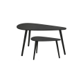 Set van 2 salontafels SOLE 60/80x30/40 cm zwart