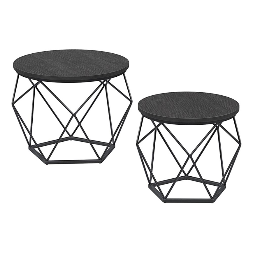 Set van 2 salontafels TALIA, zwart