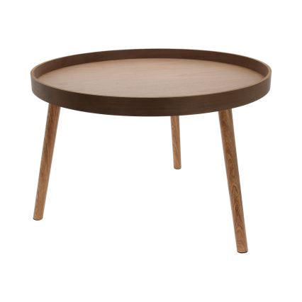 Set van 2 salontafels VERDE Ø 60/38 cm walnoot