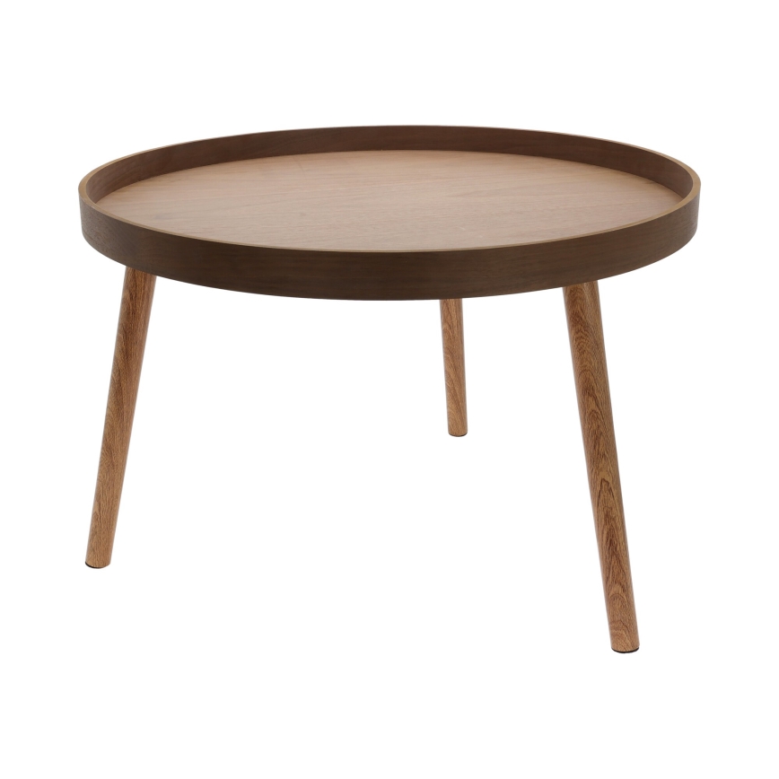 Set van 2 salontafels VERDE Ø 60/38 cm walnoot