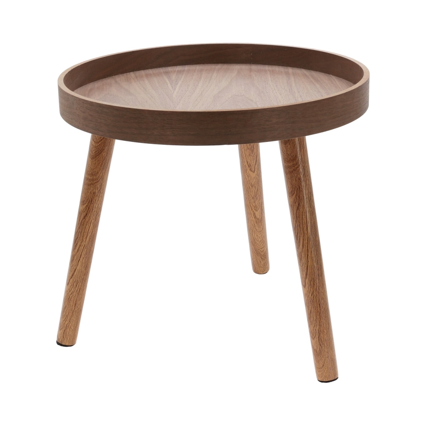 Set van 2 salontafels VERDE Ø 60/38 cm walnoot