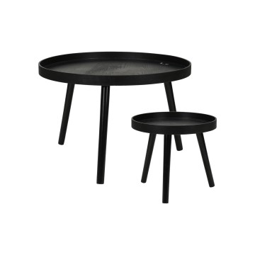 Set van 2 salontafels VERDE Ø 60/38 cm zwart