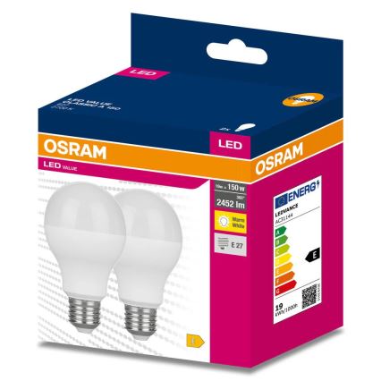Set van 2 VALUE CLASSIC LED-lampen E27/19W/230V 2700K - Osram