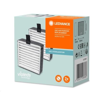 SET van 2 Vervangende HEPA filters voor luchtreinigers PURIFIER UVC