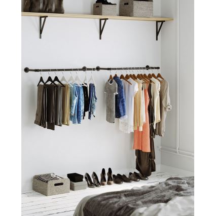 Set van 2 wandhaken voor kledinghangers LINEA, zwart