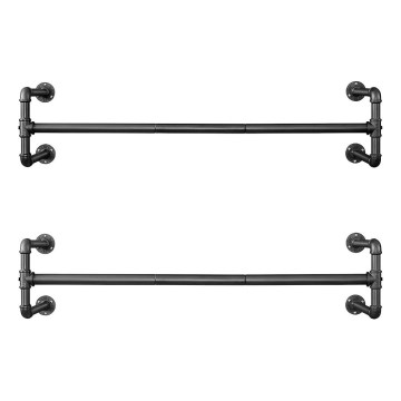 Set van 2 wandhaken voor kledinghangers LINEA, zwart