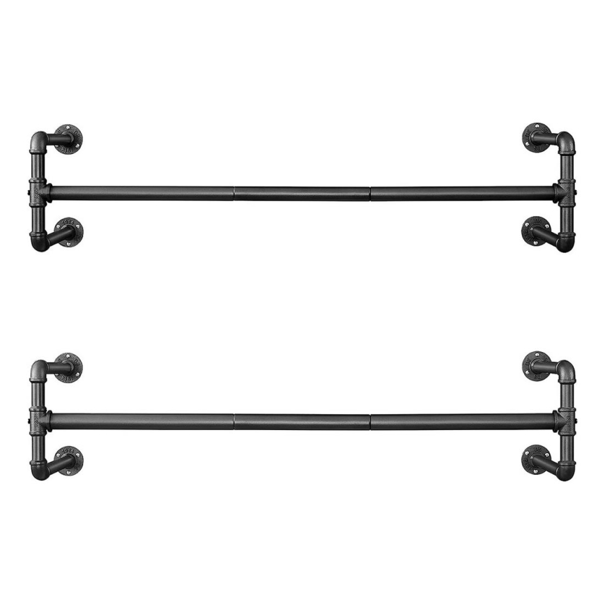 Set van 2 wandhaken voor kledinghangers LINEA, zwart