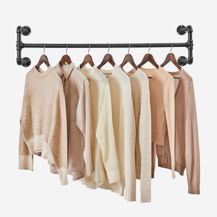 Set van 2 wandhaken voor kledinghangers LINEA, zwart