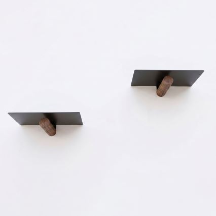 Set van 2 wandplanken 15x21 cm zwart