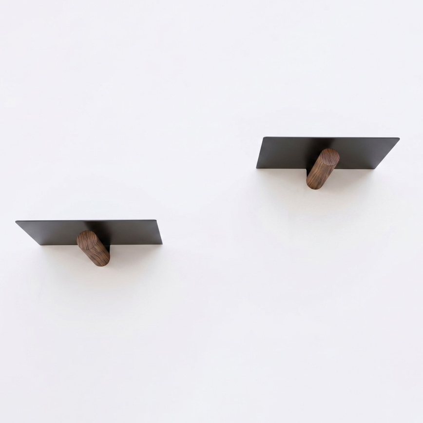 Set van 2 wandplanken 15x21 cm zwart