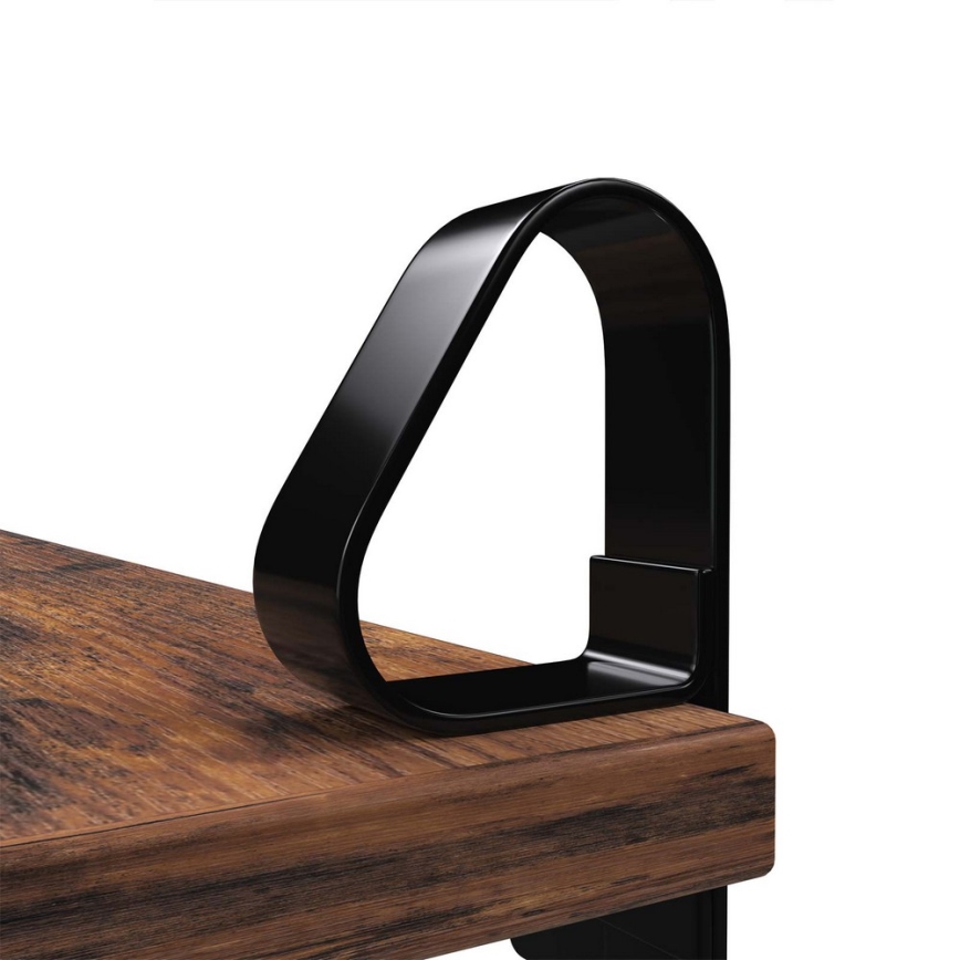 Set van 2 wandplanken SHELFY bruin/zwart