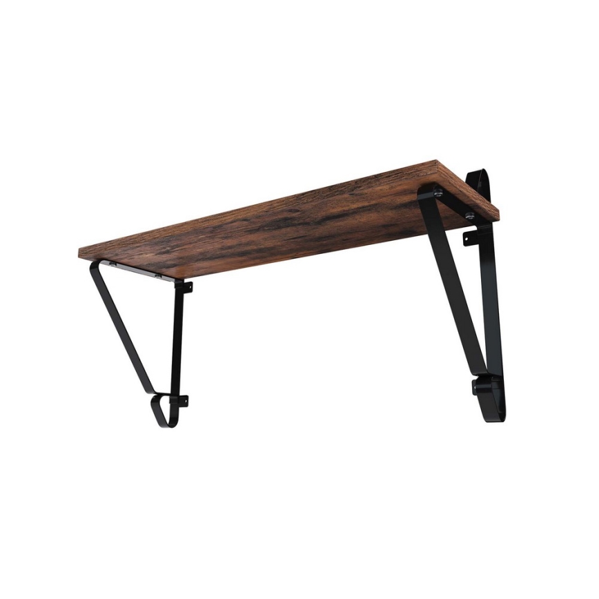 Set van 2 wandplanken SHELFY bruin/zwart