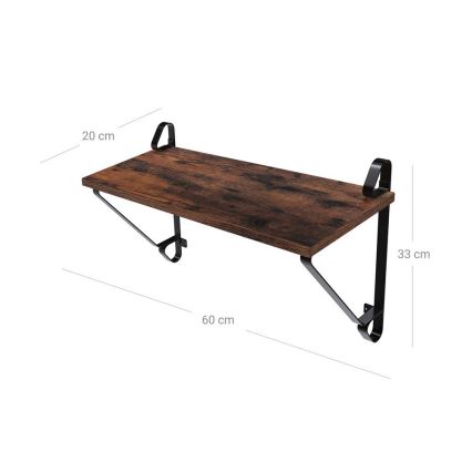 Set van 2 wandplanken SHELFY bruin/zwart