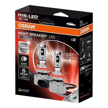 Set van 2x LED-autolampen NIGHT BREAKER SMART H16 PGJ19-3/4W/12V 6000K - Osram
