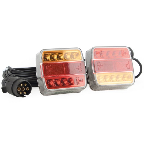 SET van 2x LED Magnetische contourverlichting MAGNET LED/2,6W/12V IP67 rood/oranje