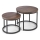 SET van 2x Salontafel OREO Ø 43/53 cm zwart/notenhout