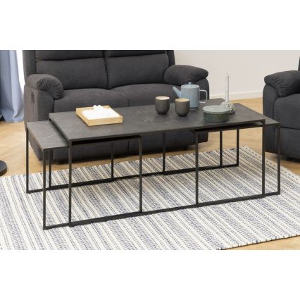 Set van 3 ALMA salontafels antraciet