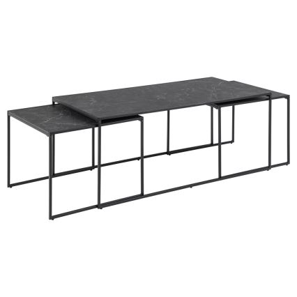 Set van 3 ALMA salontafels antraciet