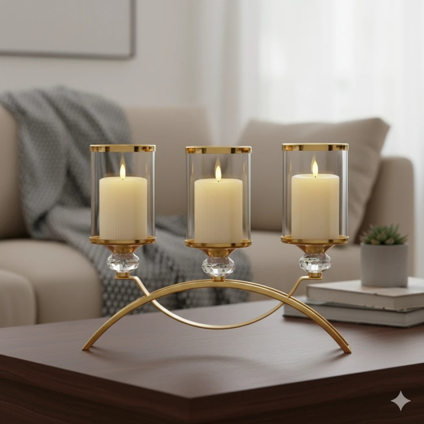 Set van 3 BRILLO LED-kaarsen, LED/3xAAA, crèmekleurig + afstandsbediening