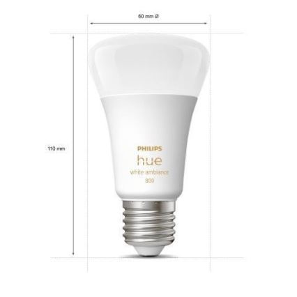 SET van 3 dimbare LED-lampen Philips Hue WHITE AMBIANCE A60 E27/6W/230V 2200-6500K