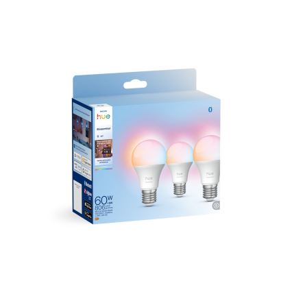 Set van 3 dimbare LED-lampen Philips Hue White And Color Ambiance Essential E27/8W/230V 2200-6500K
