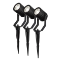 Set van 3 dimbare RGBW LED buitenlampen SmartLife LED/3W/230V IP65 Wi-Fi Tuya zwart