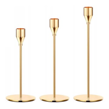 Set van 3 gouden kandelaars