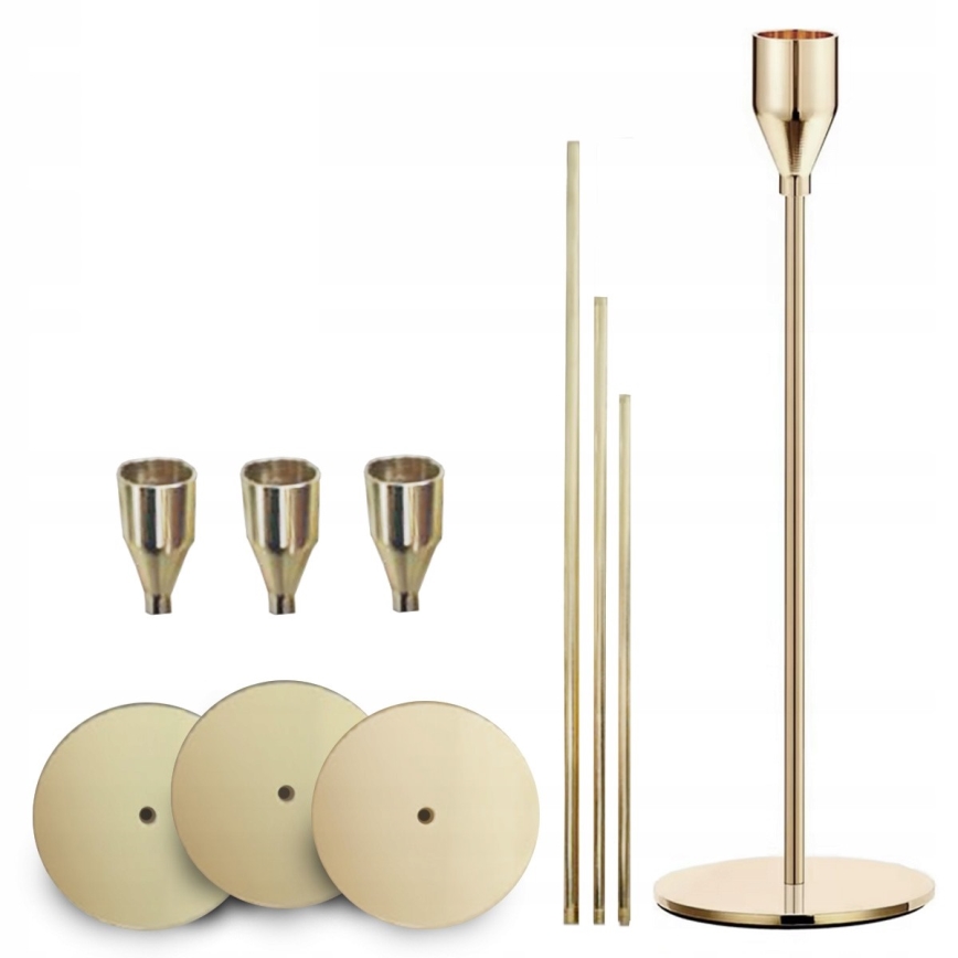 Set van 3 gouden kandelaars