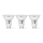 Set van 3 GU10 LED-lampen, 4,5 W / 230 V, 2700 K