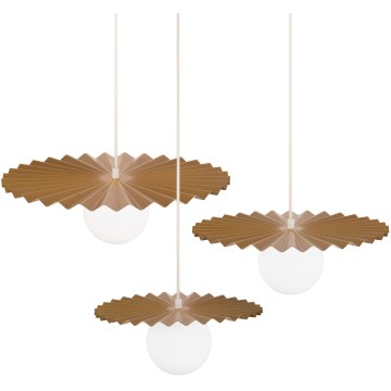 Set van 3 hanglampen met snoer SUNPLISS 1xG9/10W/230V goud/crème
