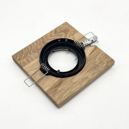 SET van 3 inbouwspots TOBBY, 1x GU10/20W/230V, 11,5x11,5 cm, eiken/zwart