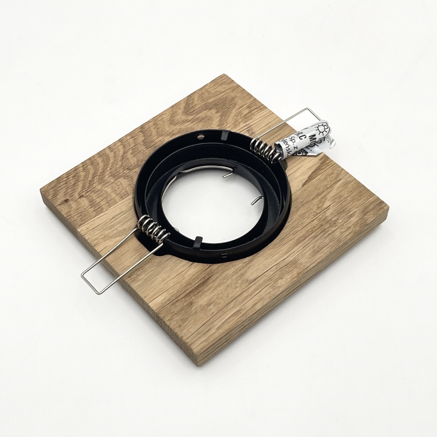 SET van 3 inbouwspots TOBBY, 1x GU10/20W/230V, 11,5x11,5 cm, eiken/zwart