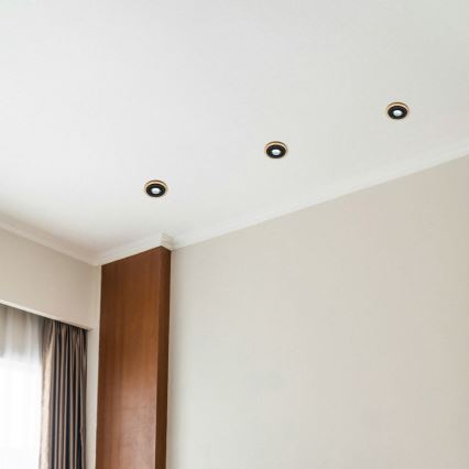 Set van 3 inbouwspots TOBBY 1x GU10/20W/230V Ø 11,5 cm eiken/zwart