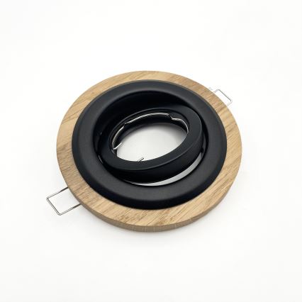 Set van 3 inbouwspots TOBBY 1x GU10/20W/230V Ø 11,5 cm eiken/zwart