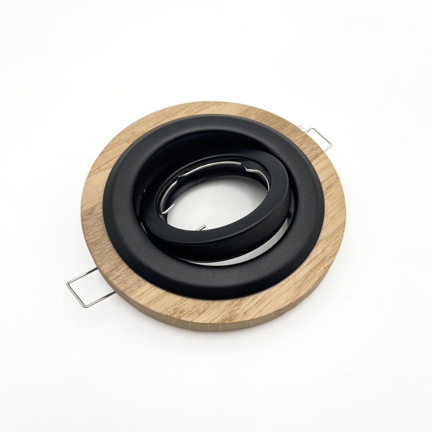 Set van 3 inbouwspots TOBBY 1x GU10/20W/230V Ø 11,5 cm eiken/zwart