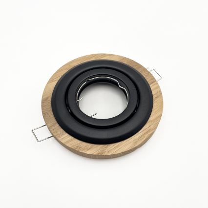 Set van 3 inbouwspots TOBBY 1x GU10/20W/230V Ø 11,5 cm eiken/zwart