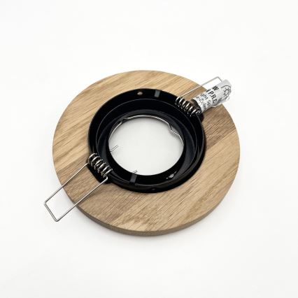 Set van 3 inbouwspots TOBBY 1x GU10/20W/230V Ø 11,5 cm eiken/zwart